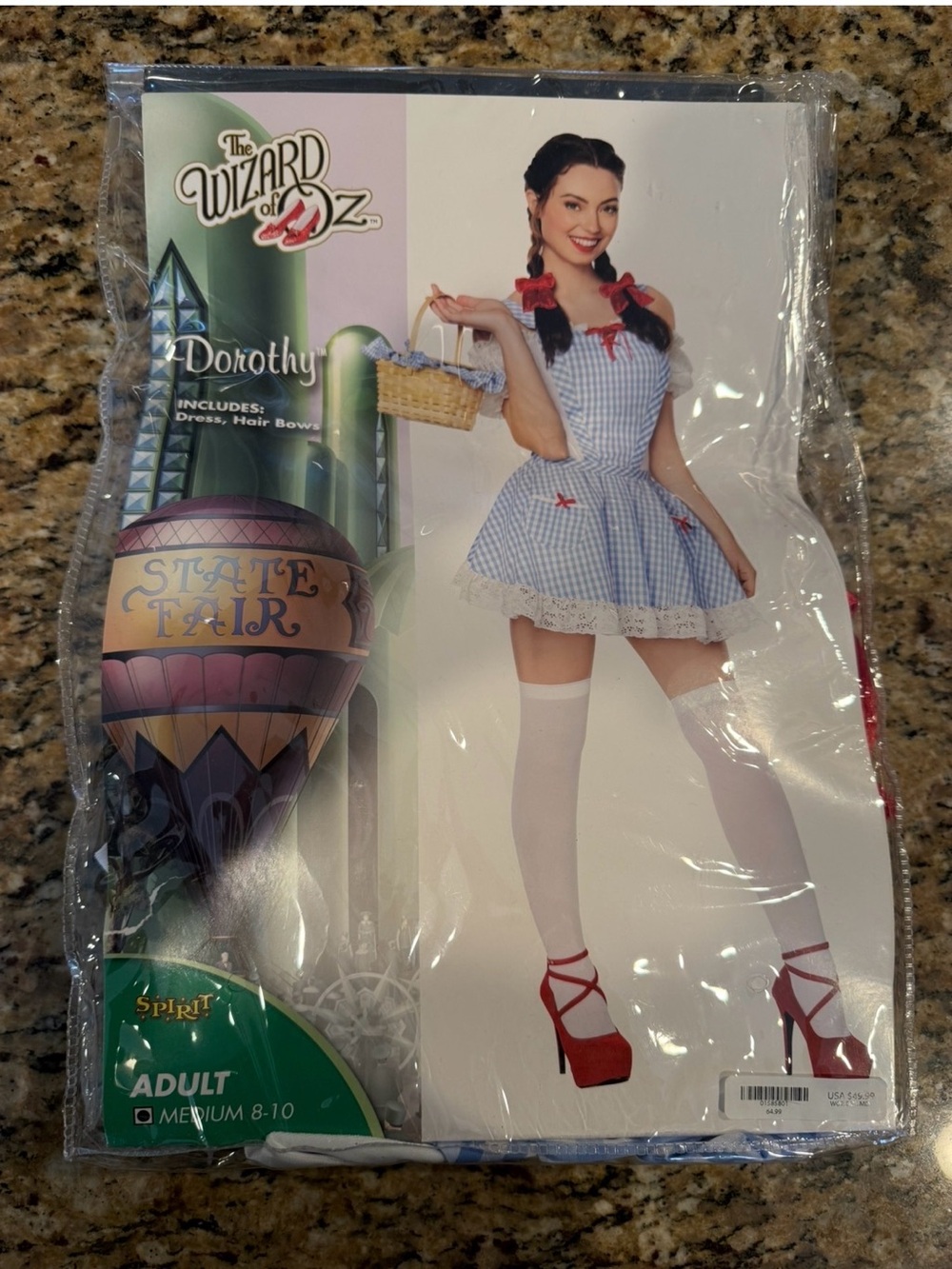 Spirit Halloween Adult Dorothy Costume - The Wizard of Oz medium dress & bows